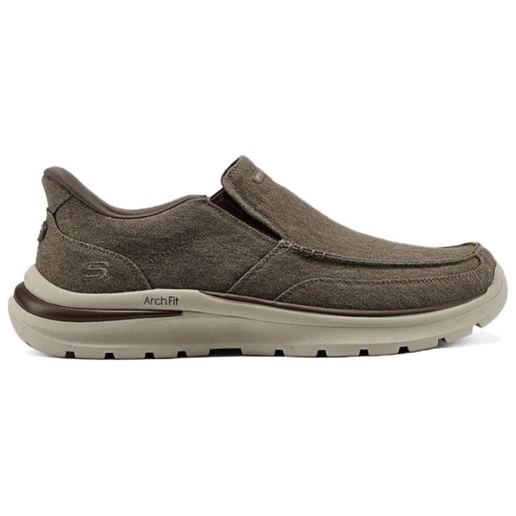Skechers Casual Canvas Breathable Low-Top Lifestyle Shoes Men sneakers Brown 205490-BRN