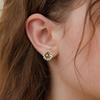 1 Pair Stud Earrings Sunflower Shape Cubic Zirconia Inlaid Ear Studs Women Geometric Earrings Jewelry Gift