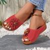 Plus-size Women's Shoes with Thick Soles, V-shaped Slippers, Beach Flip-flops