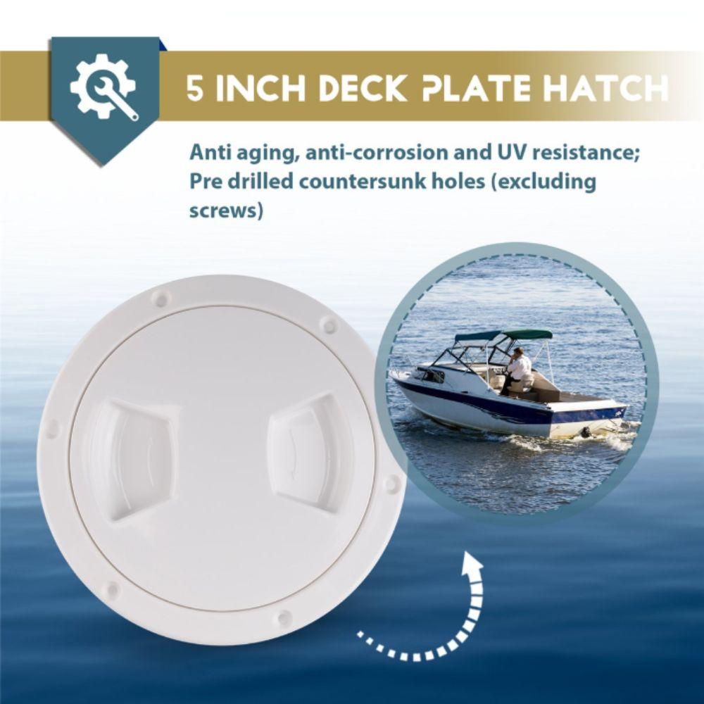 White Hatch Cover Round Inspection Plate Deck Cover Lid Deck Inspection Access  Boat