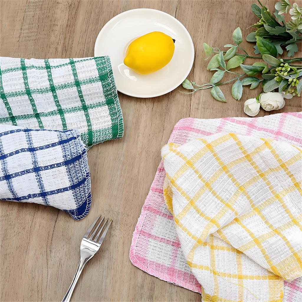 Kitchen Dishcloths for Washing Dishes 13.7x13.7 Inches Absorbent Dish Rags Cotton Scrubbing Cloths Dish Towels Sets Kitchen Dish