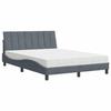 VidaXL Lit avec matelas gris foncé 140x200 cm velours 3208599