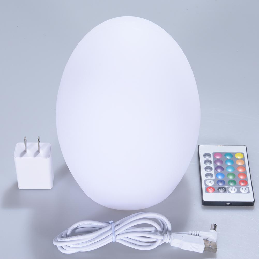 Niedliche Eiform LED Lampe, Wasserdicht und Bruchsicher, USB Wiederaufladbar, 16-farbige Atmosphären Nachtlicht