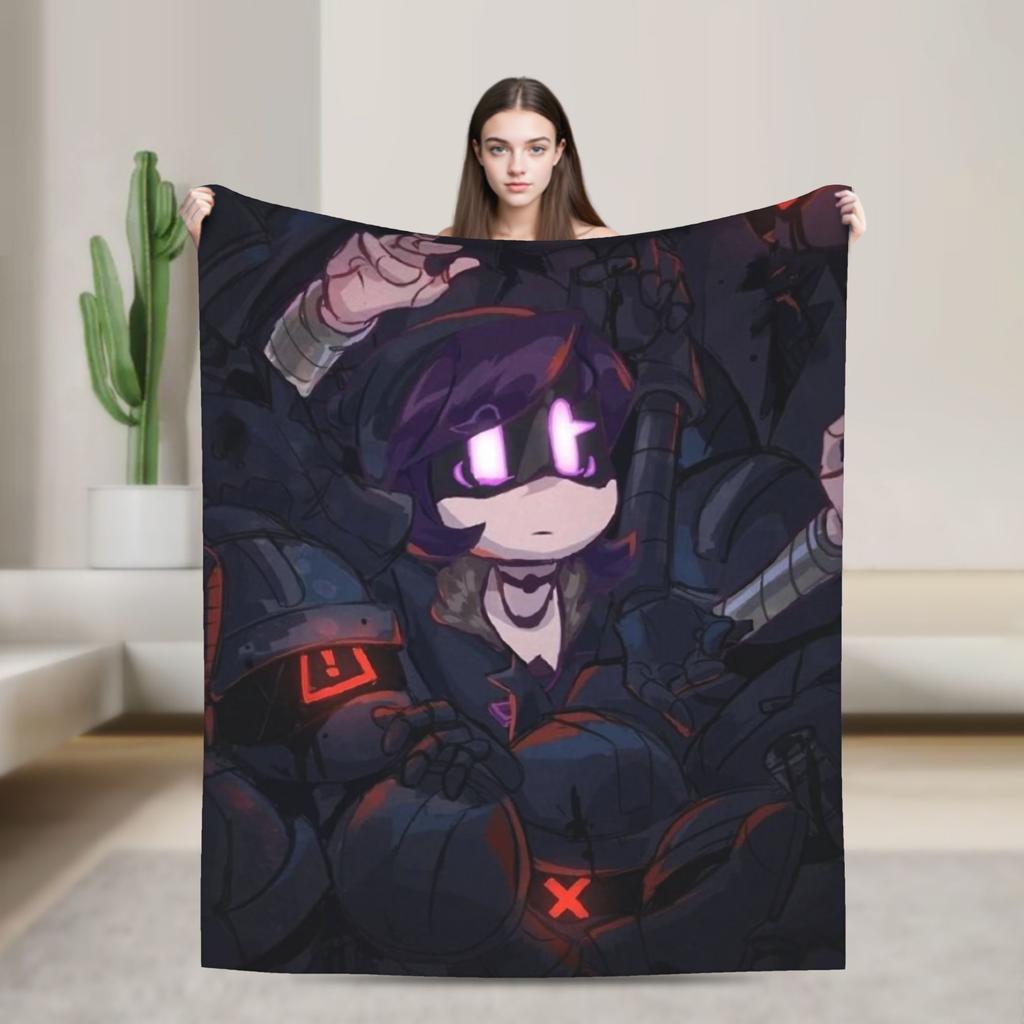 Murder Drones Knitted Blankets Funny Retro Fuzzy Throw Blanket Home Couch Personalised Ultra-Soft Warm Bedsprea