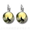 Mermaid Pattern Earrings New Fashion Round Glass Mermaid Murano 16mm Glass Dome Silver Plated Stud Earrings For Women