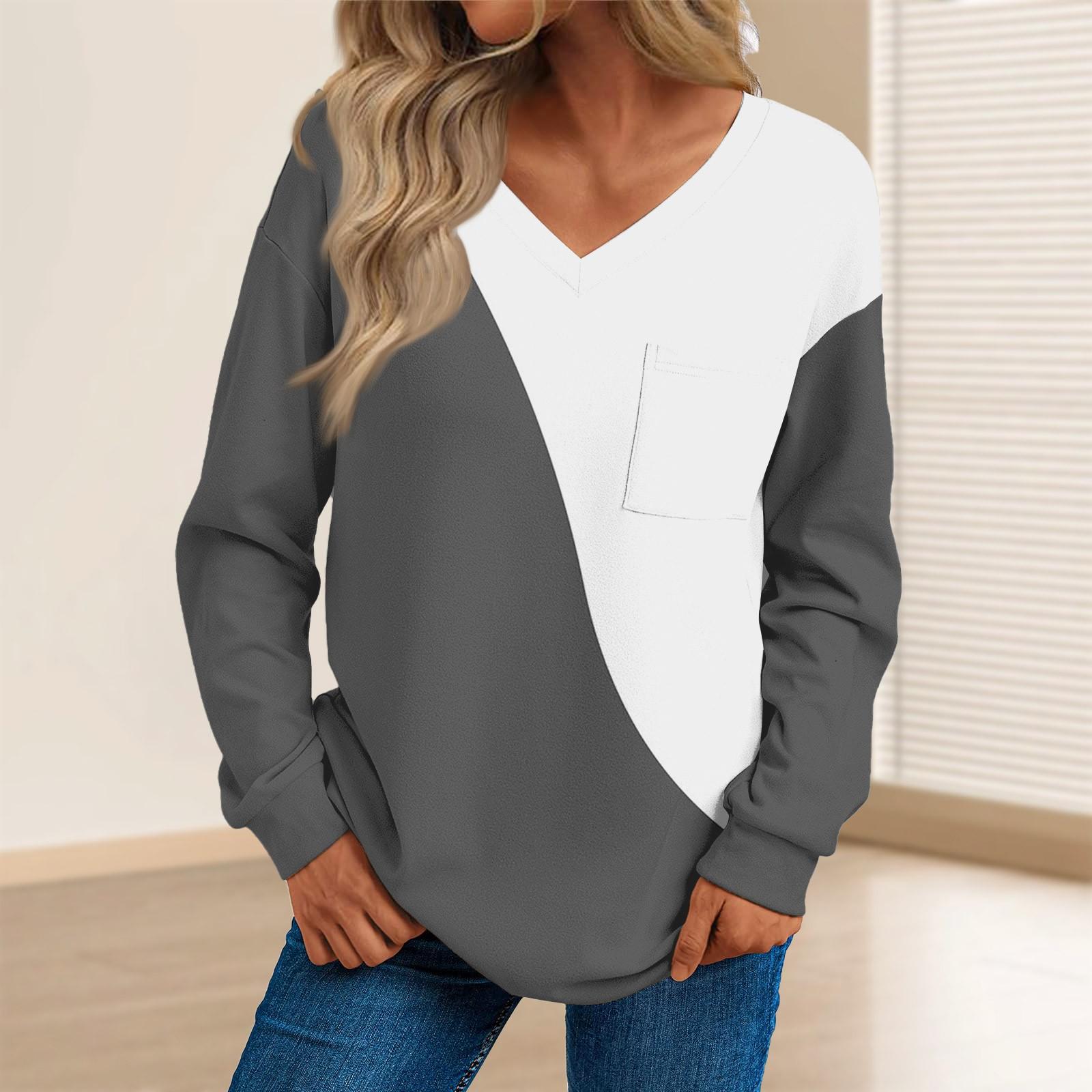 Женская мода повседневный свитер с длинным рукавом и принтом V-образным вырезом L — фото 6