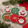 6 Stück Bedruckte Muster Getränkeuntersetzer Runde Tischschutzmatten Weihnachtliche Holzuntersetzer Küche