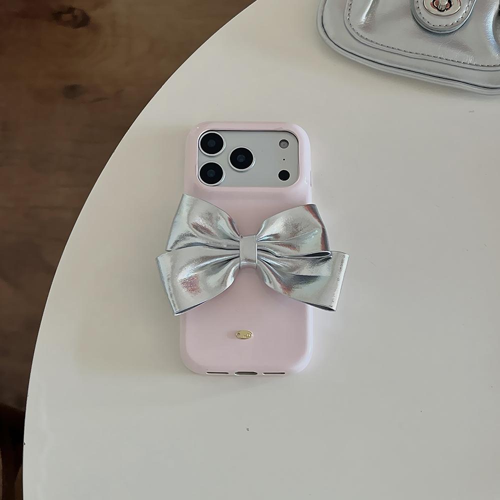 Custodia per telefono in pelle rosa creativa INS con fiocco a fiocco per For Iphone 16 1 13 14 17 Pro Max Cover morbida in silicone carina Guscio antiurto