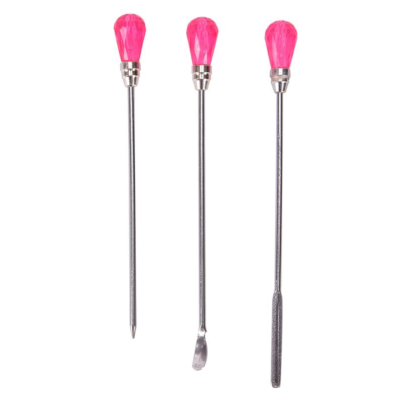 

3шт инструменты для изготовления ювелирных изделий Muddler Poke игла ложка для формы из силиконовой смолы розы красного