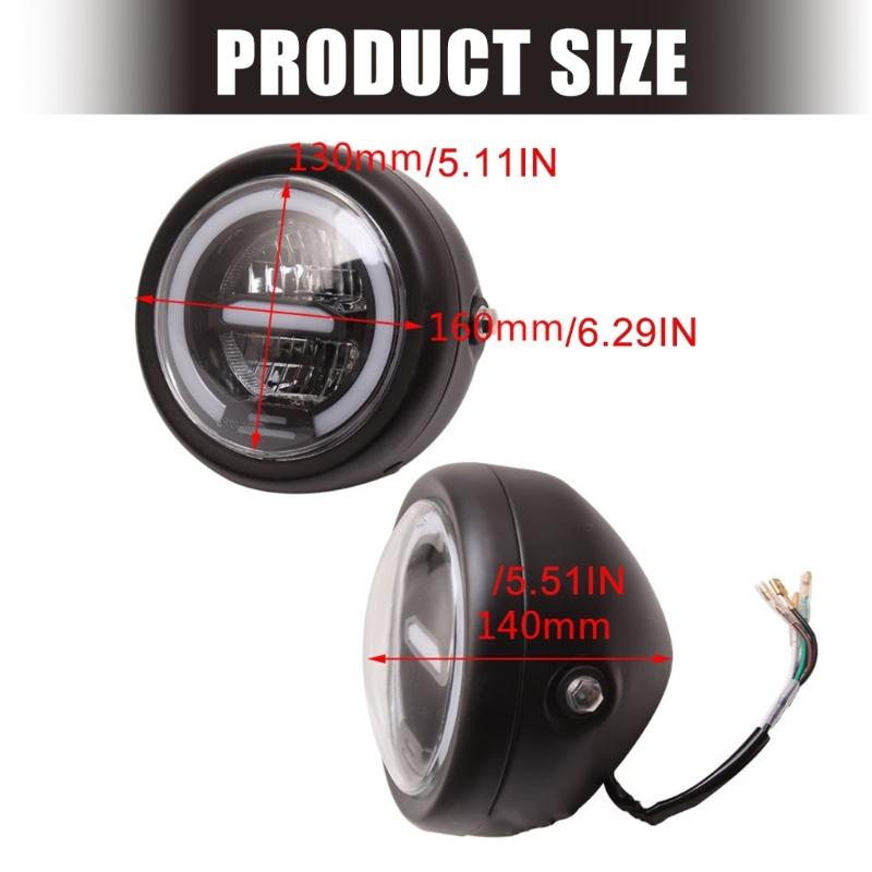 Retro Motorcycle LED Daytime Running Headlight Modified Metal Shell For Longevity And Enhanced Comfort Quick Install