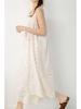 Spring/Summer 2026 Floral Print Spaghetti Strap Midi Dress - Sweet Mori Style with Lace Patchwork
