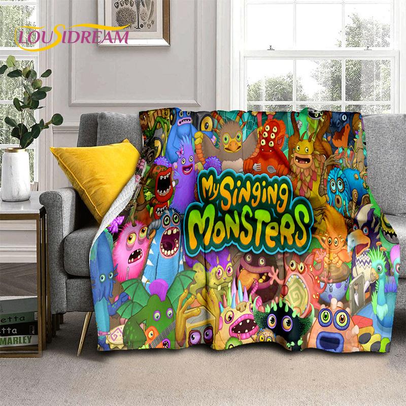Cartoon Video Music Game My Singing Monsters 3D Blanket,Soft Throw Blanket for Home Bedroom Bed Sofa Picnic Travel Blanket Kids