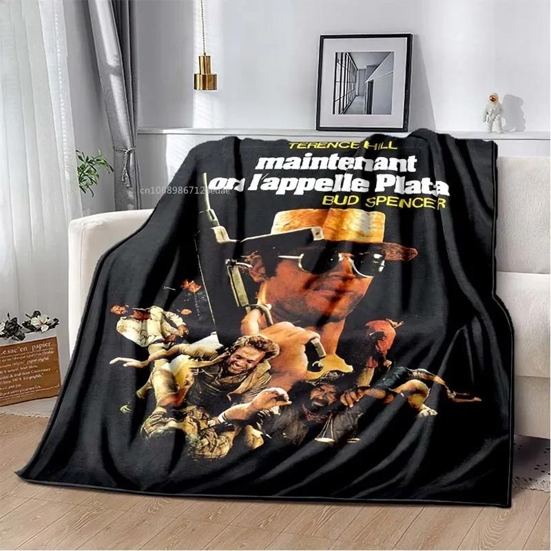 Grafická deka pro miminka Terence Hill a Bud Spencer Měkká domácí ložnice Postel Kancelářský přehoz Dekorace Pohodlné přehozy Děti