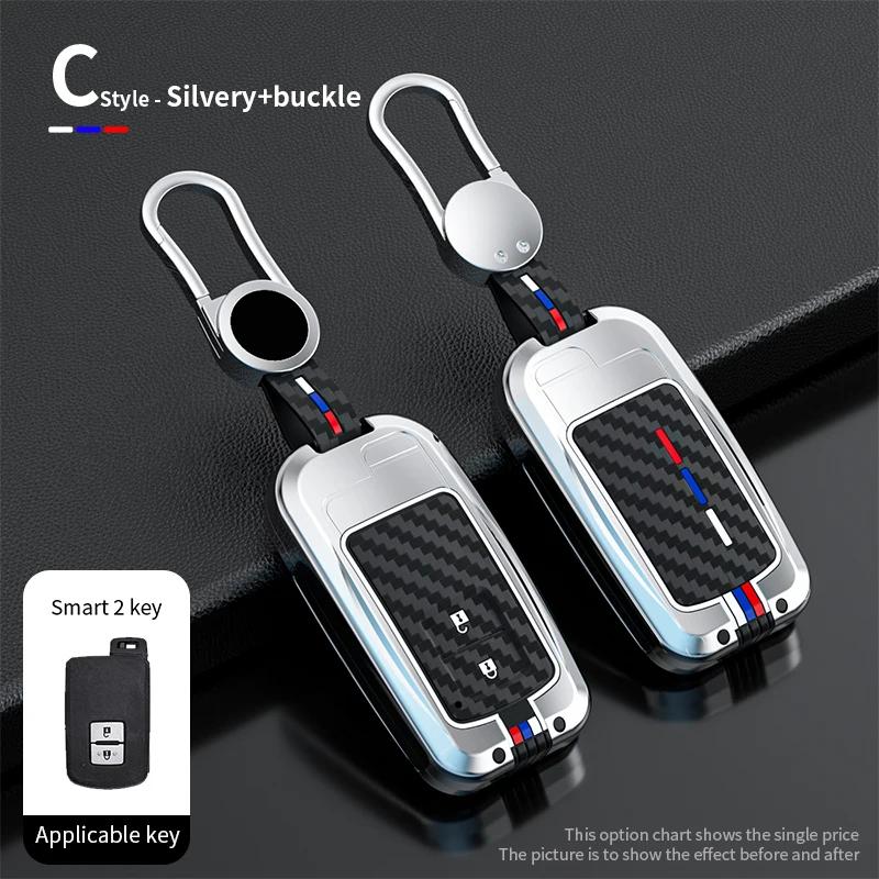 Zinc Alloy Car Key Case Cover For Toyota Camry Corolla RAV4 Highlander Avalon 2015 - 2017 Smart Control Protector Shell Holder