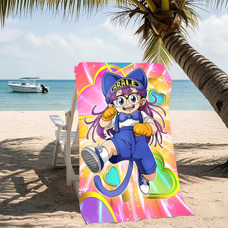 Beach Towel with Arale Pattern - soft,absorbent,machine washable Lightweight&Modern,swimming,Travel Essentials