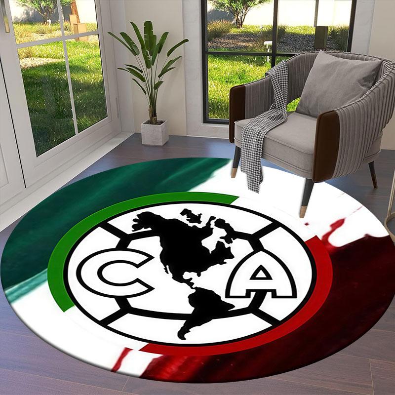 Club America Round Area Rug,Carpet Rug for Living Room Bedroom Sofa Playroom Decor,Non-slip Floor Mat