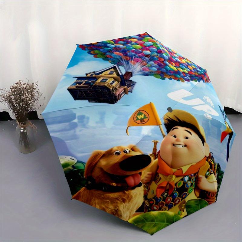 Up Balloon House Cartoon Umbrella, Portable 3-Fold Compact Umbrella, Suitable for Camping, Hiking and Travel, Ideal Easter Birthday Gift for