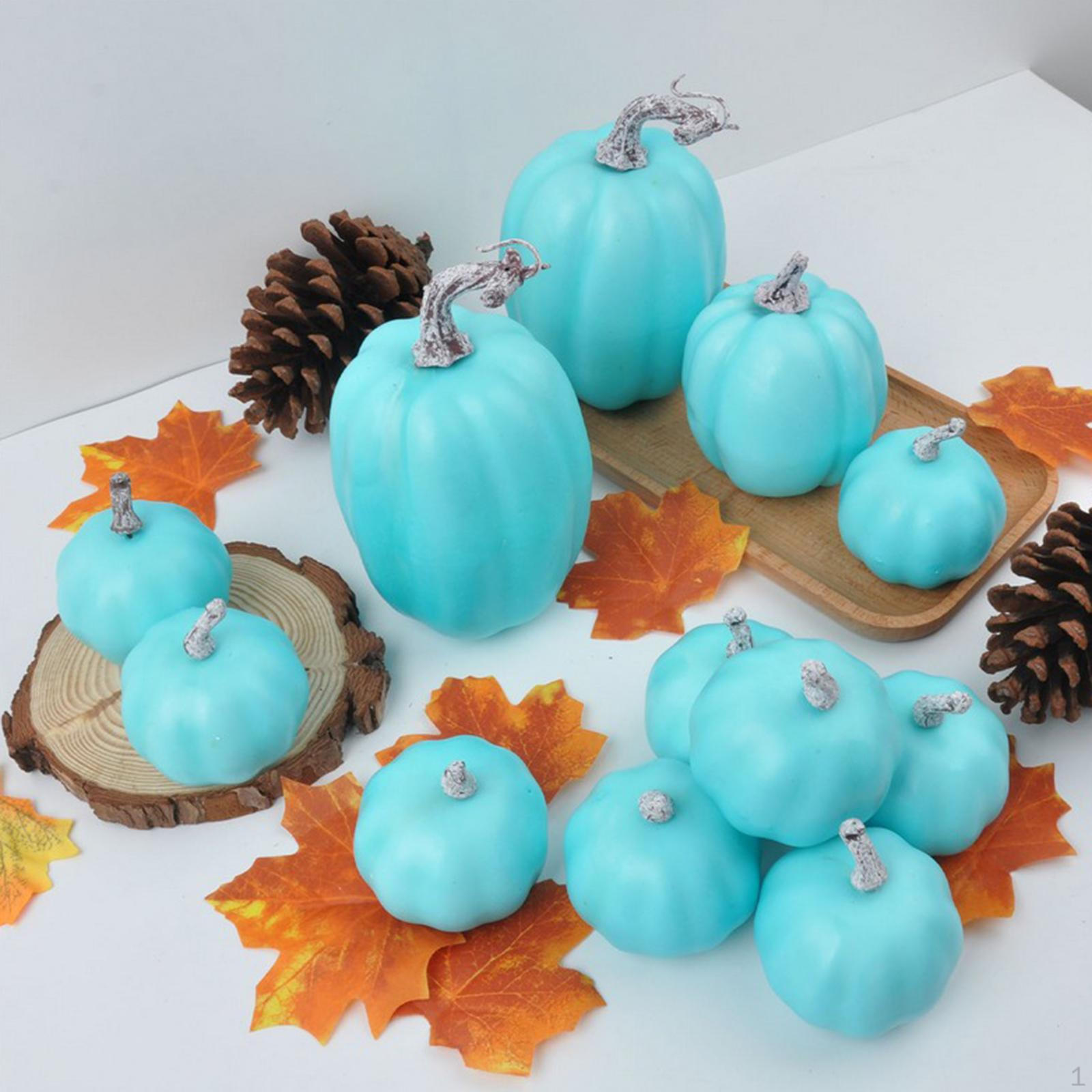 

12 штук пенопластовых тыкв искусственных декоративных для Хэллоуина синий