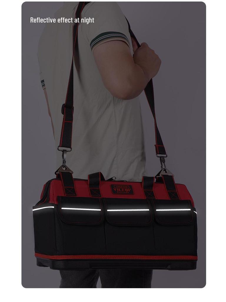 Bolsa de herramientas para electricista: Lona Impermeable y Duradera con Diseño Ampliado y Resistente al Desgaste para un Almacenamiento Conveniente y Multifuncional.