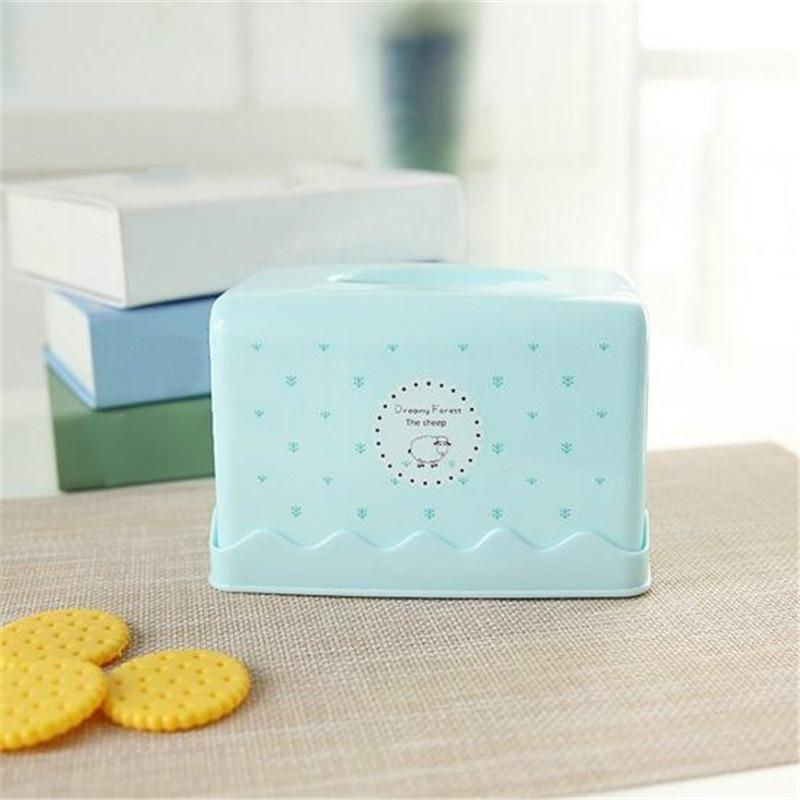 1 Pcs Candy Color Plastic Tissue Box Toilet Type Paper Canister Living Room Napkin Holder for Home Decorations