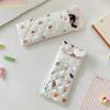 Niedliches Cartoon Weiches Brillenetui Doppelbrillenetui Sonnenbrillen Reisebeutel Floraler Quetschverschluss Haltertasche Brillentasche für Damen