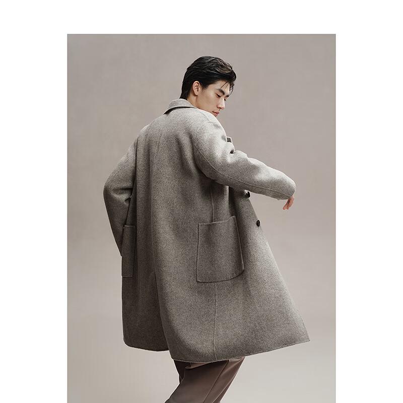 PEACEBIRD Men's Double-Sided Wool Blend Long Overcoat