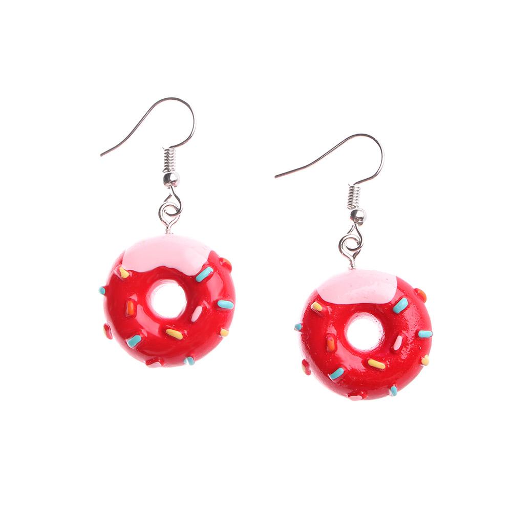 For Sweet Milk Bubble Wholesale Gift Cartoon Donuts Cute Personality Fashion Lovely Food Jewelry Earrings Girl