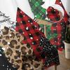 Christmas Tree Leopard Snowflake Living Room Transparent Tulle Window Curtain Bedroom Kitchen Decor Veil Drapes Curtains
