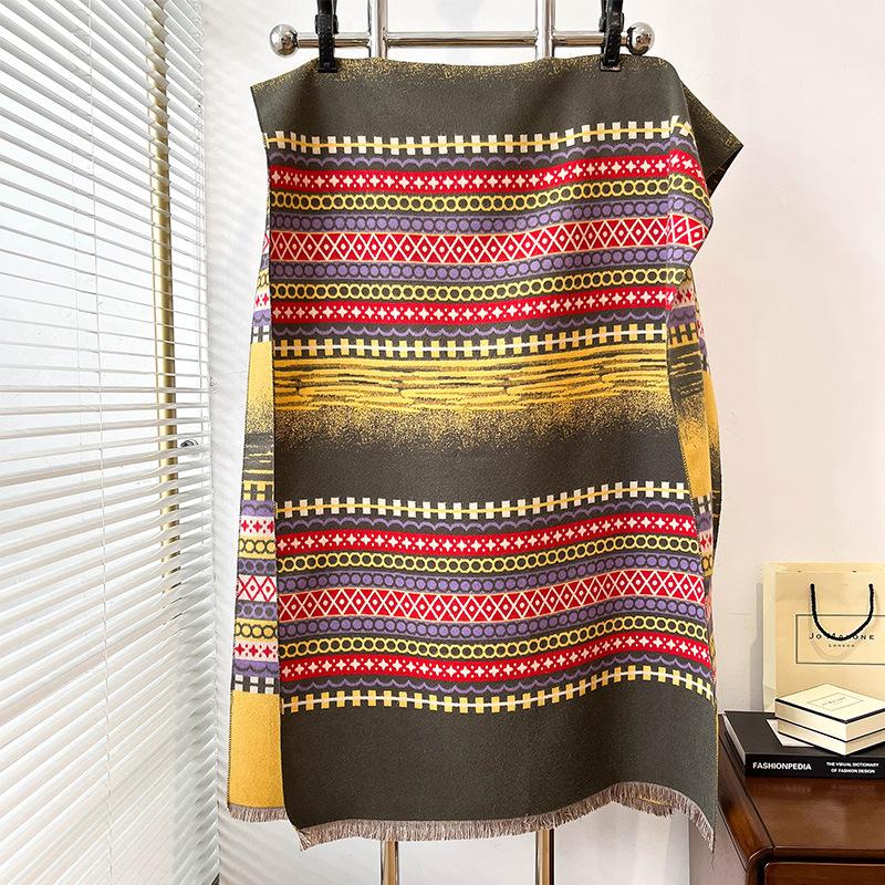 

Универсальный шарф с кисточками, свободная шаль на осень и зиму, высококлассная дорожная накидка для женщины 185cm