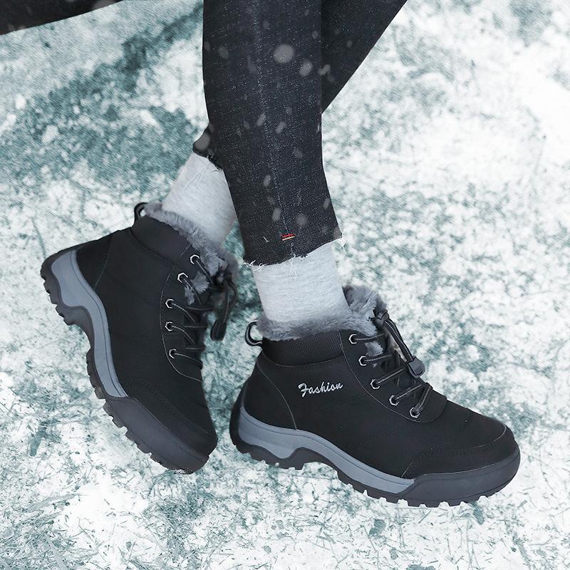 Women's Winter Snow Boots Plush Warm Cotton Shoes Wear-resistant Large Size Windproof Sports Outdoor Elastic Short Boots Women's Boots