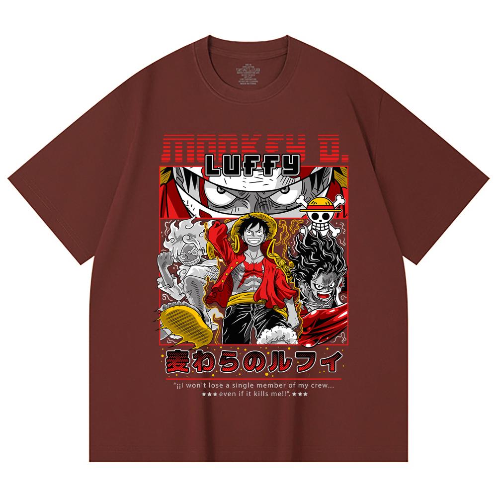 230 Gsm 100% Cotton One Piece V16 Luffy Print Unisex Heavy Cotton T Shirt