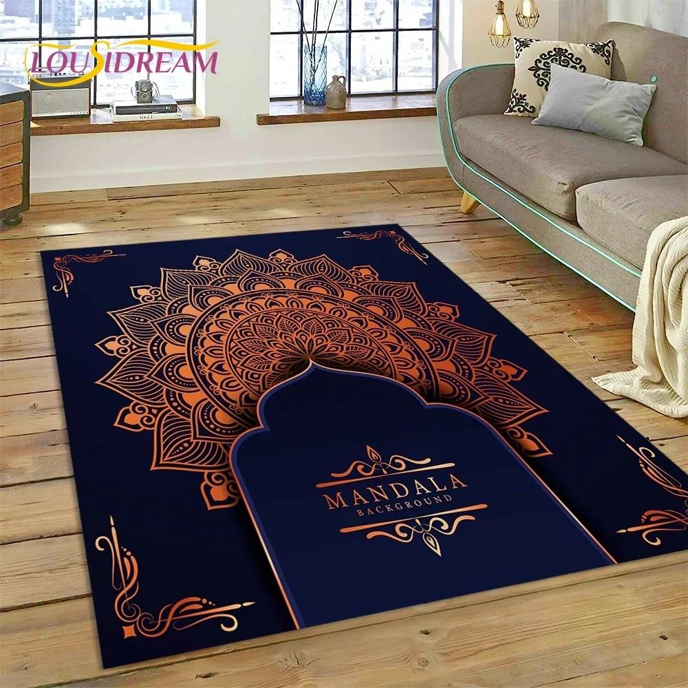 Muslimský Islám Modlitba Klečící Poly Podložky Mandala Koberec Kobereček do Ložnice Obývacího Pokoje Domácí Dekorace na Pohovku,Velká Dekorativní Podlahová Rohož