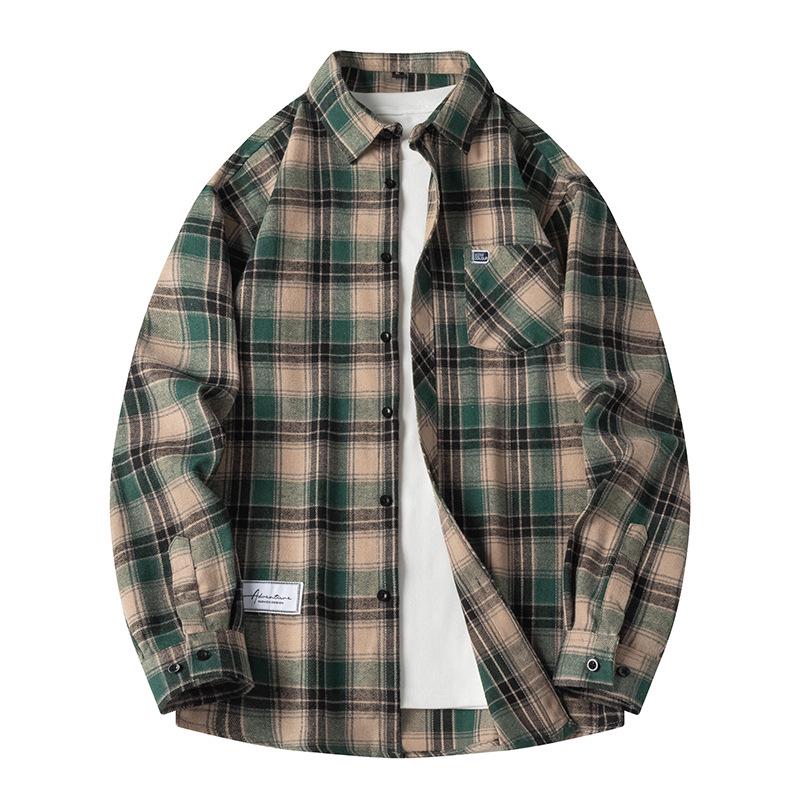 Men s Trendy Plaid Casual Long Sleeve Spring Jacket M