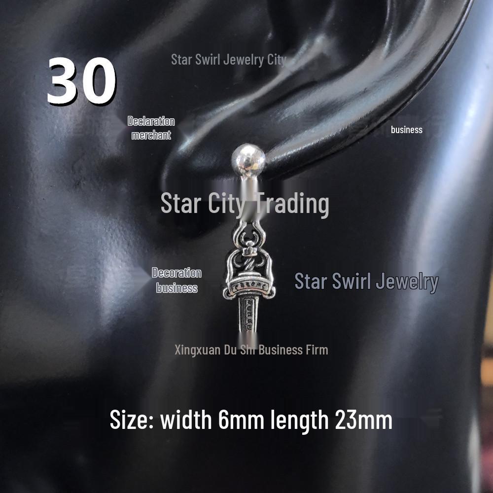 Cercei atârnători New Cross G-Dragon cu diamante colorate pentru bărbați și femei, Cupru alb, Argint thailandez, Ac din argint s925