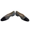 CHANEL Houndstooth pattern leather pumps black leather Used