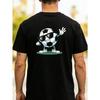 European Size Men'S Funny Dabbing Soccer Ball T-Shirt - Short Sleeve Crew Neck Casual Top with Soccer Player Print, Comfortable Medium Stretch Fabric