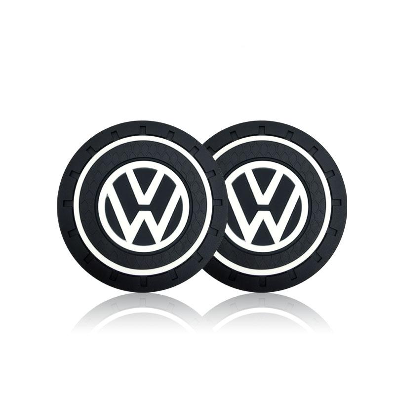 2Pcs Car Anti Slip Coaster Anti-noise Water Cup Pad Cushion Car Accessories For Volkswagen B5 B6 B7 T4 T5 Golf 4 5 6 7 Polo Passat Tiguan Jetta Gol