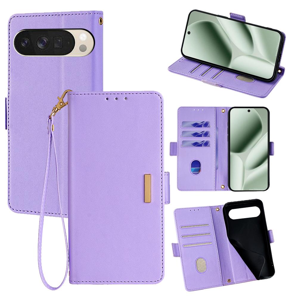 

For Google Pixel 10 Case RFID Blocking Wallet PU Leather Phone Cover with Wrist Strap