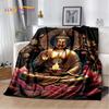 HD Buddha Buddhismus Víra Meditující Náboženství Sakyamuni Bodhisattva Modlitební deka Měkká deka pro domácí postele Pohovka Kid