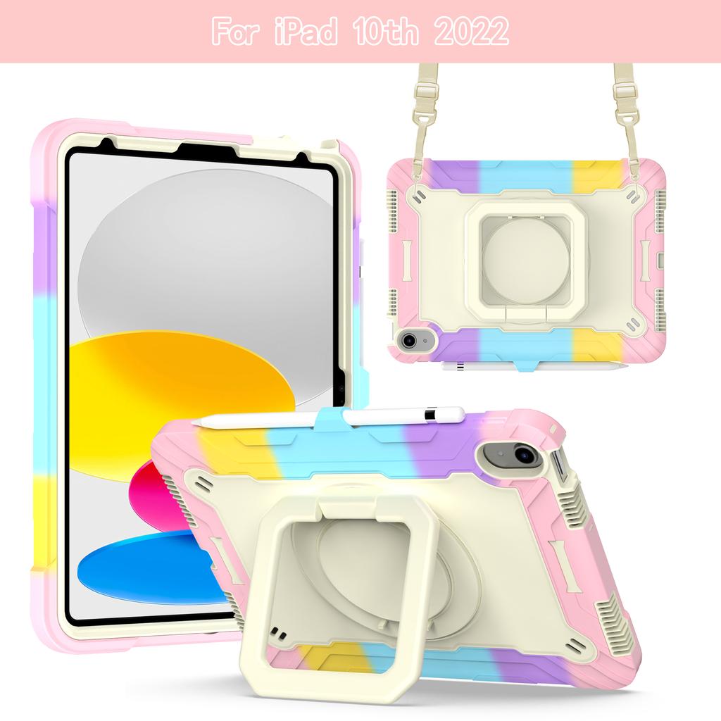 Stand Case Universal for IPad A16 2025 11th 10.9 2022 10thGen A3354 A3355 A3356 A2757 A2777 A2696 360 Rotating Handle Grip Cover