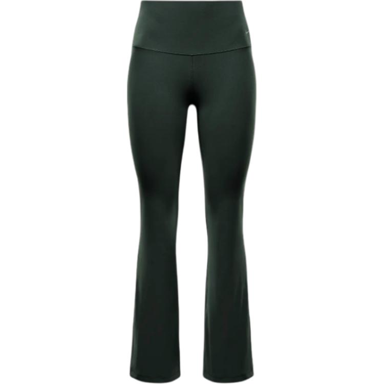 Nike Zenvy High-Waisted Flared Solid Color Sports Trousers Women Bottoms Vintage-Green Black FV7922338