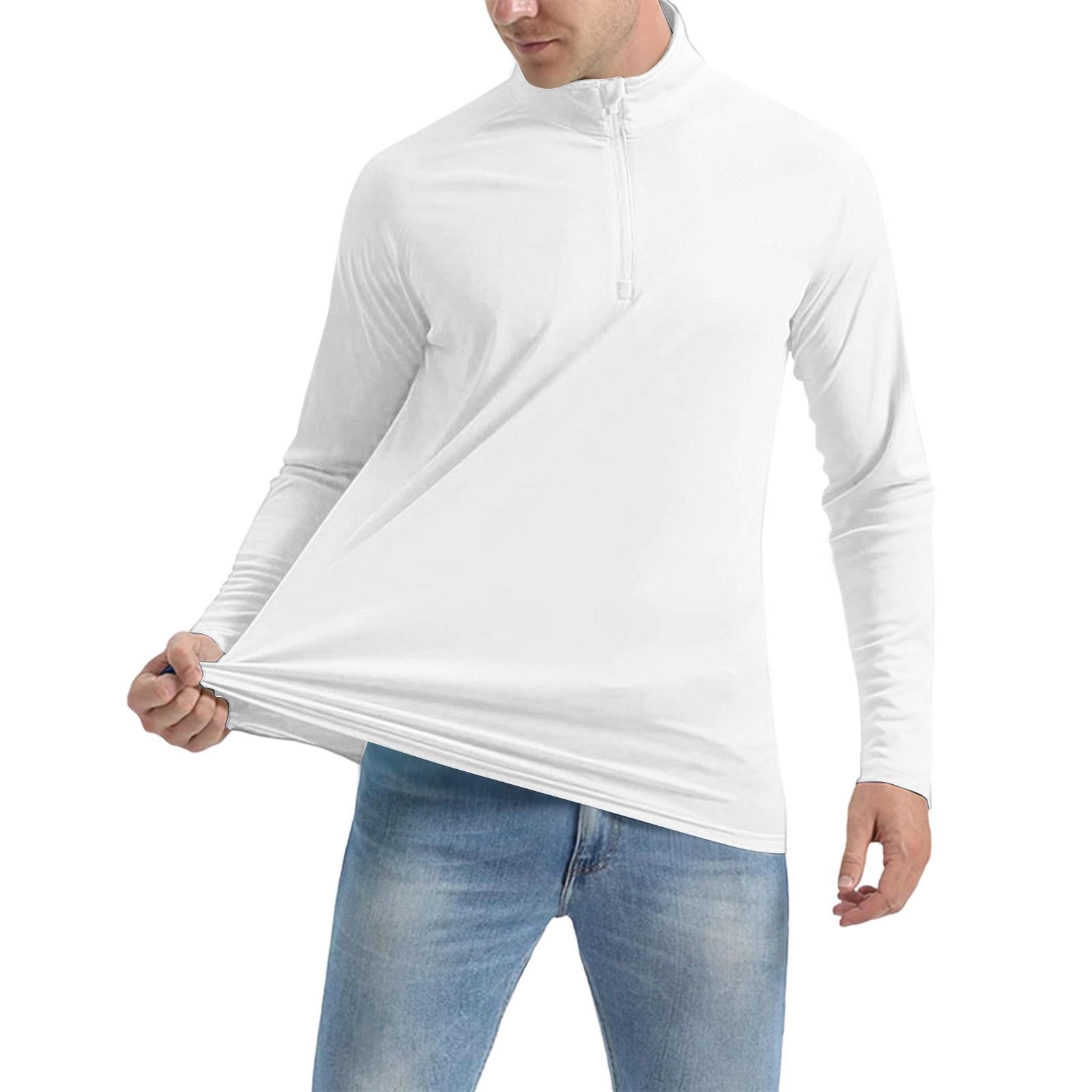 

Men s Zipper Stand Collar Training Suit, Men s Spring- Running Long-sleeved Thin Sports T-shirt, Fitness Loose Top XL білий