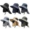 Lightweight Summer Hat Breathable Mesh Bucket Hat 360-Degree Sunshade Fisherman with Detachable Face