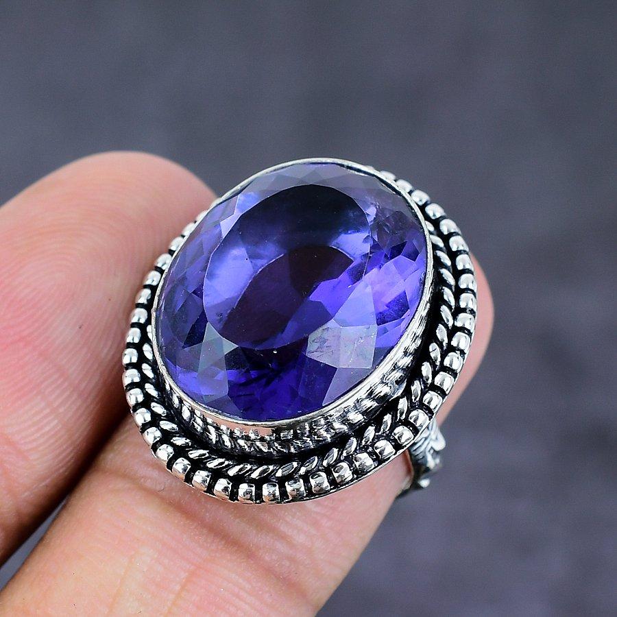 Amethyst Gemstone 925 Sterling Silver Jewelry Ring Size 7