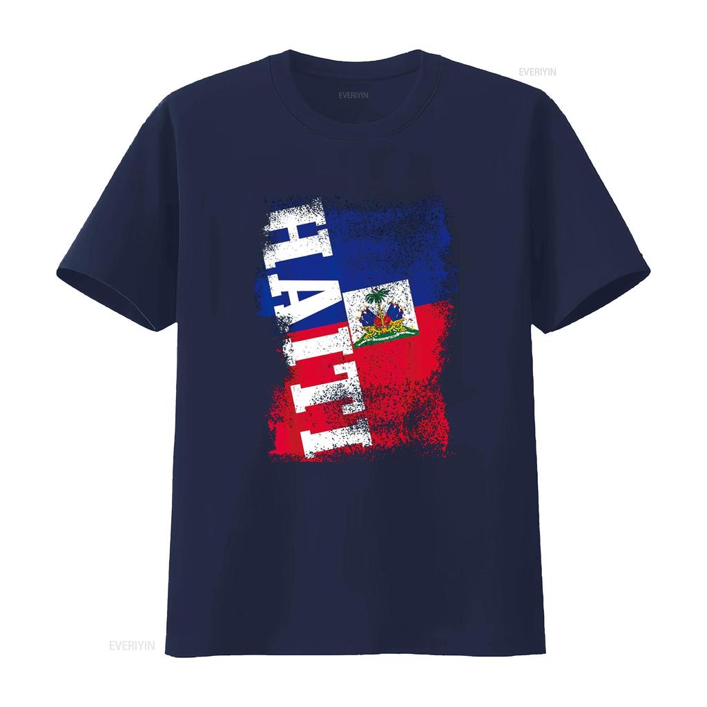 Haiti Flag Haitian Pride Vintage T Shirt Vintage Washed Graphic Streetwear Comfortable Top For Everyday Wear Casual