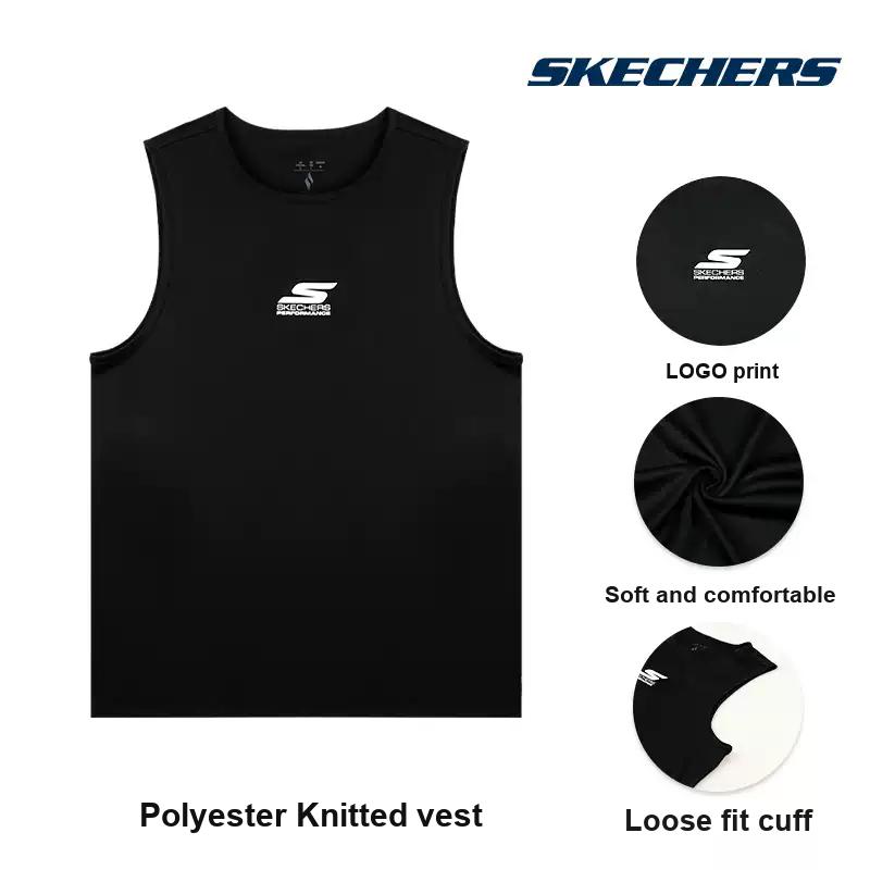 Skechers Mens Running Sports Series Breathable Quick-Dry Round Neck Vest Men Tops P225M288-0018