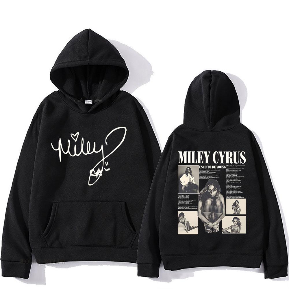 Singer Miley Cyrus Hoodies Long Sleeve Casual Hooded Sweatshirts Hip Hop Graphic Printing Pullovers Hooded Sudaderas Mens