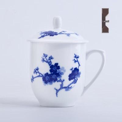 Jingdezhen Ceramic Tea Mug & Office Cup with Lid (Pair)