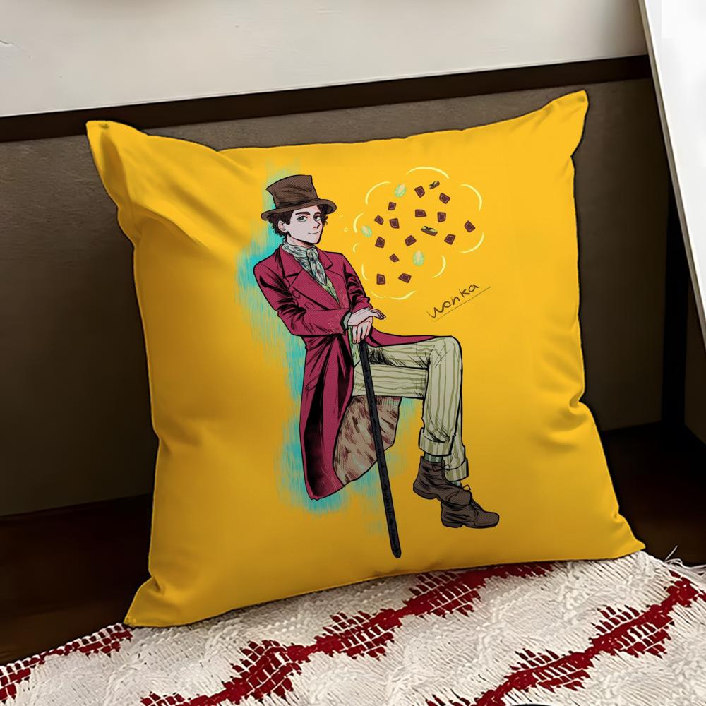 Moive WWonka New Cushion Cover Reversible Soft Durable Pillow Cover Home Car MultiScene Use for Daily Comfort