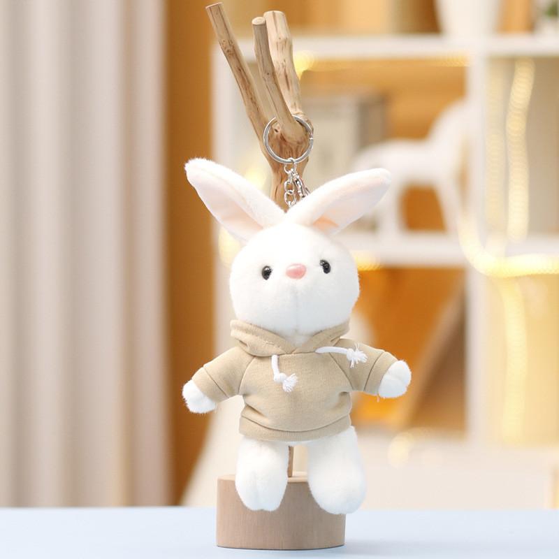 Hoodie Plush Bunny Toy Keychain Stuffed Doll Backpack Pendant Gift Decoration